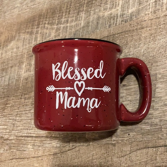 Mware Blessed Mama Red speckled coffee mug 10 oz - Picture 2 of 8
